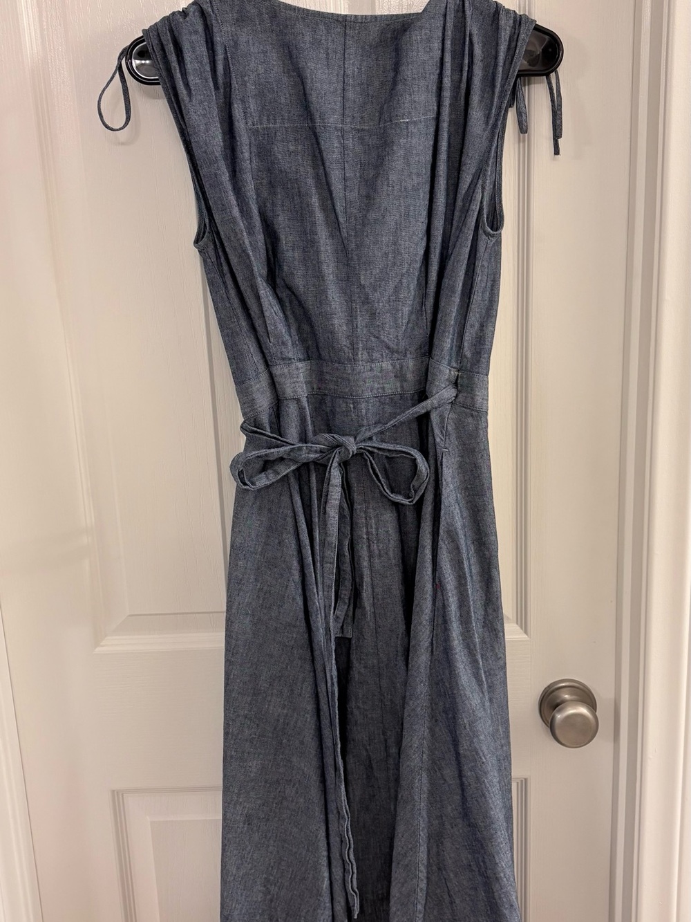 Mossimo Supply Co. Sleeveless Chambray Wrap Midi Dress in Blue-Gray - Picture 3 of 3